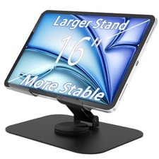 Larger Metal Tablet Stand, Adjustable 360  Rotation Tablet Holder Black