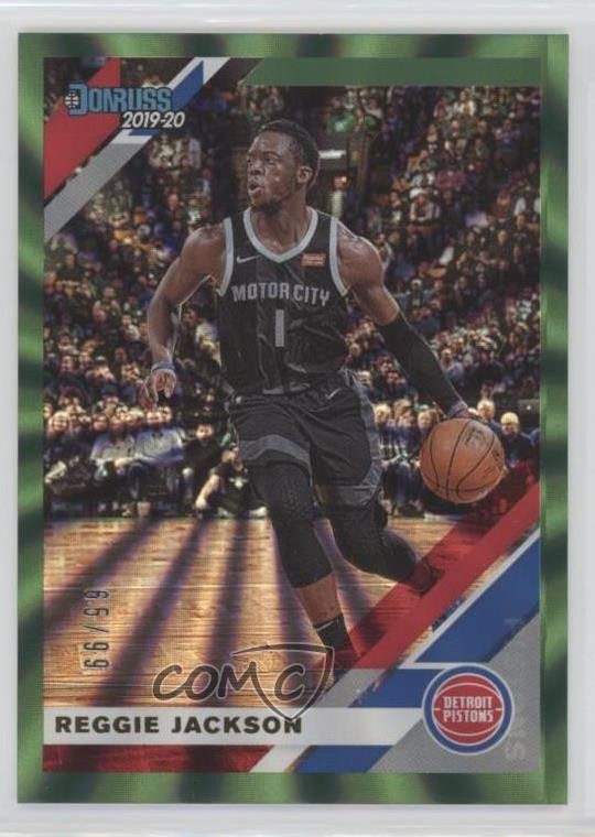 2019-20 Panini Donruss Holo Green Laser 65/99 Reggie Jackson #63 0it8