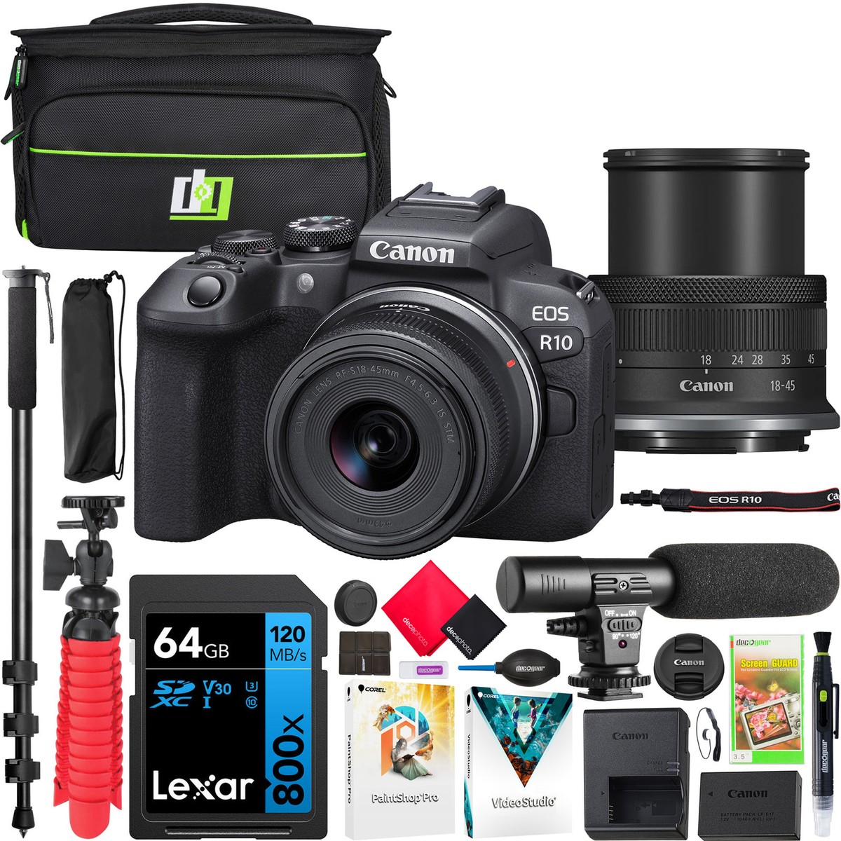 Canon EOS R10 Mirrorless Camera + RF-S 18-45mm F4.5-6.3 IS Canon EOS R10 Mirrorless Camera + RF-S 18-45mm F4.5-6.3 IS