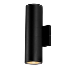 12" Modern Up and Down LED Wall Light - IP65 Waterproof Black Outdoor Sconce