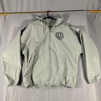 Yeezy Bully Mens Grey Hooded Lightweight Zip Jacket Size 2 Kanye