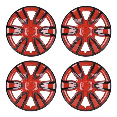 15in Hubcaps 15'' Wheel Covers Black Red Universal ABS Wheel Rim Covers Clip On