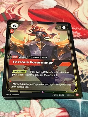English - FERROUS FORERUNNER - Riftbound SPIRITFORGED - 021/221 Foil RARE