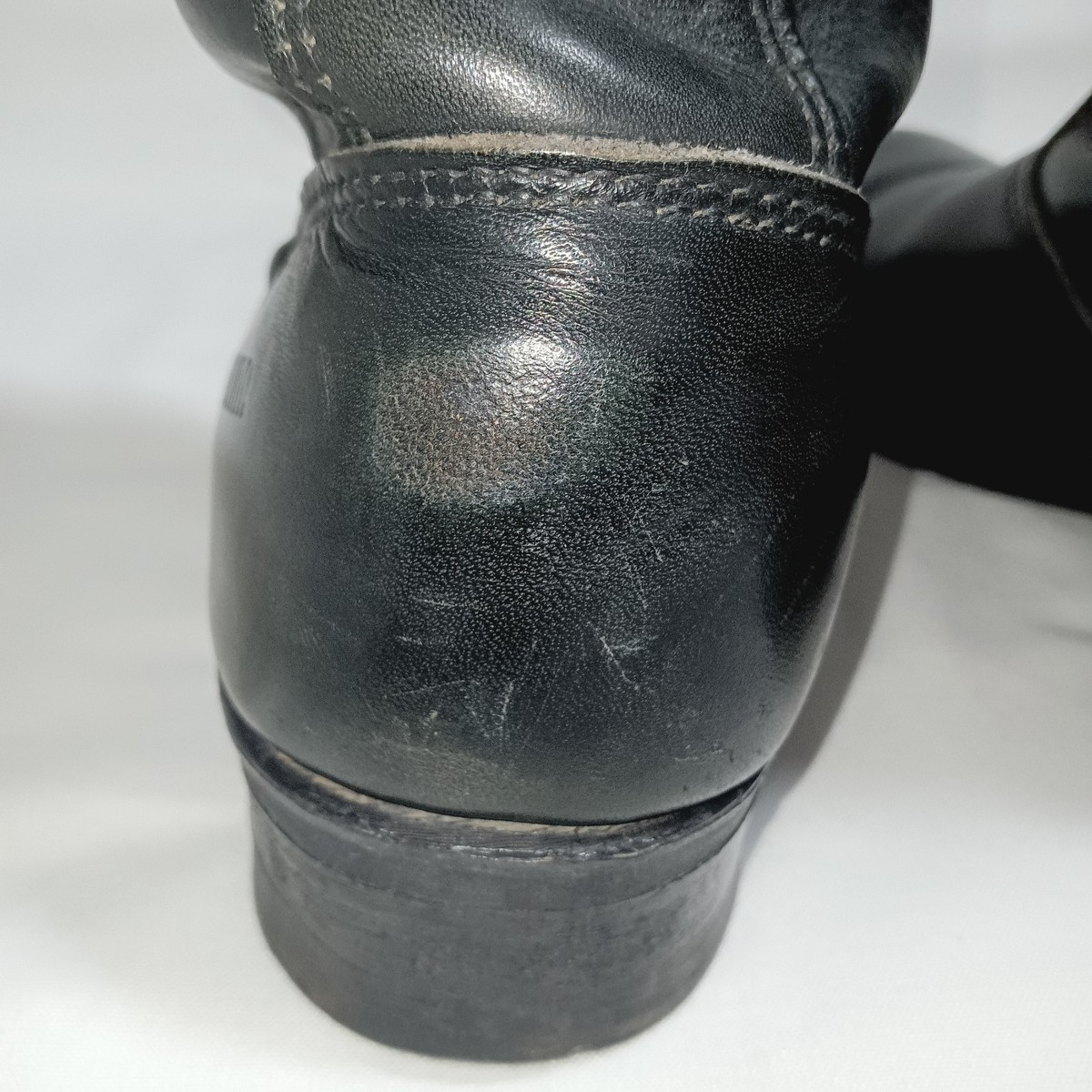 Carolina Mens Biker Boot Size 10 Black Leather Made In USA Vintage CAROLINA MENS ENGINEER Motorcycle Leather Black  main image 3