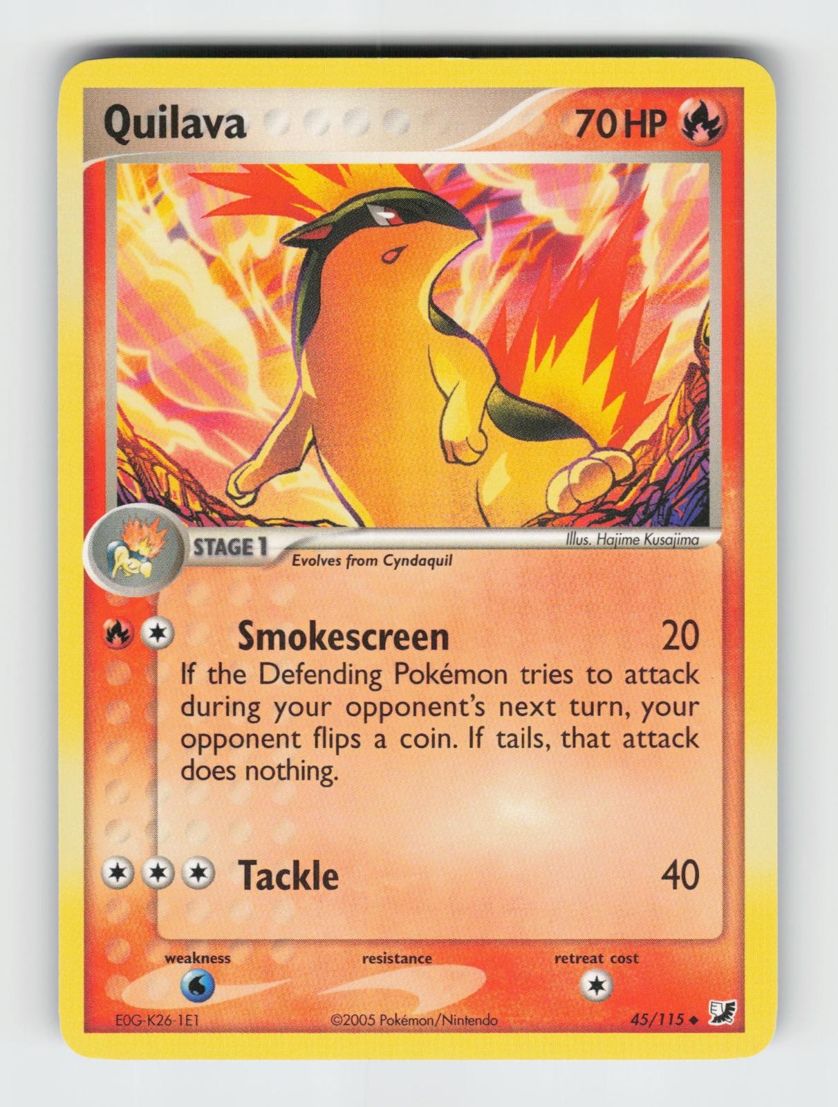 Quilava 45/115 Uncommon Unseen Forces Pokemon 2005 LP Kusajima