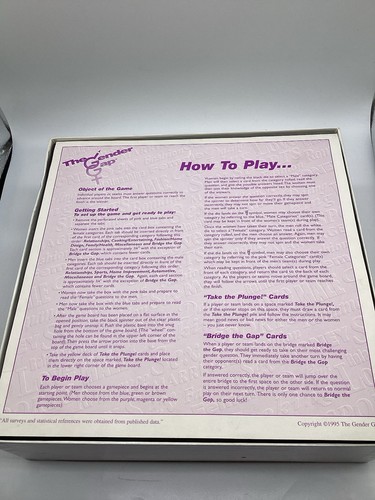 1995 The Gender Gap Board Game Bridge The Gap Take The Plunge Complete Game - Picture 9 of 13