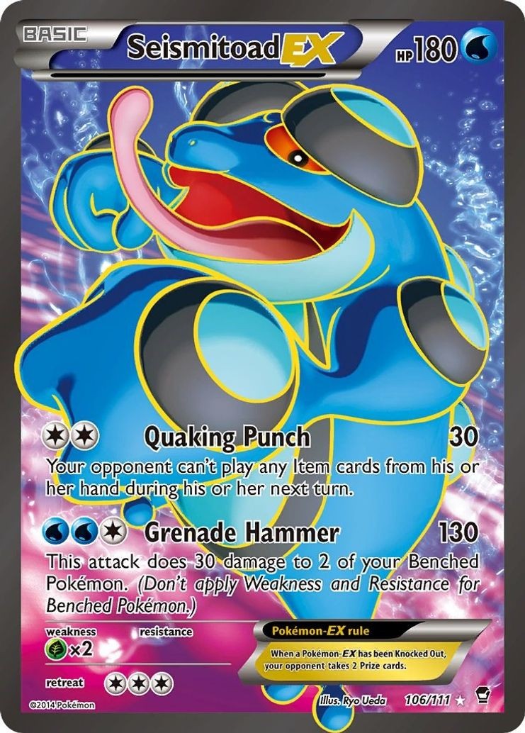 Seismitoad EX - 106/111 - Pokemon Furious Fists XY Full Art Ultra Rare Card LP