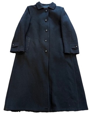 Vintage Salko Exclusiv Black Wool Cashmere Overcoat Button Men s Large 47.5x20.5