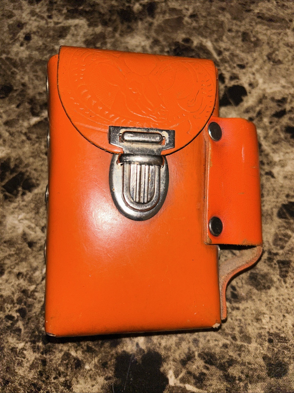 Holder Orange Leather Deer Belt Holster Hippie Biker