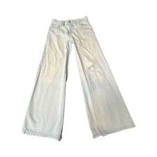 Old Navy Jeans Girls 12 Blue Baggy Wide Leg High Rise Distressed Built-In Tough