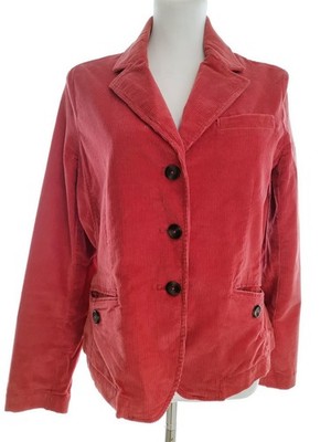 TALBOTS Damen Jäckchen mit Verschluss Gr. 36 Orange Baumwolle Langer Ärmel