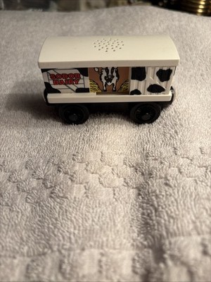 Authentic Learning Curve Wooden Thomas the Train Sodor Dairy Cow Box Car 
