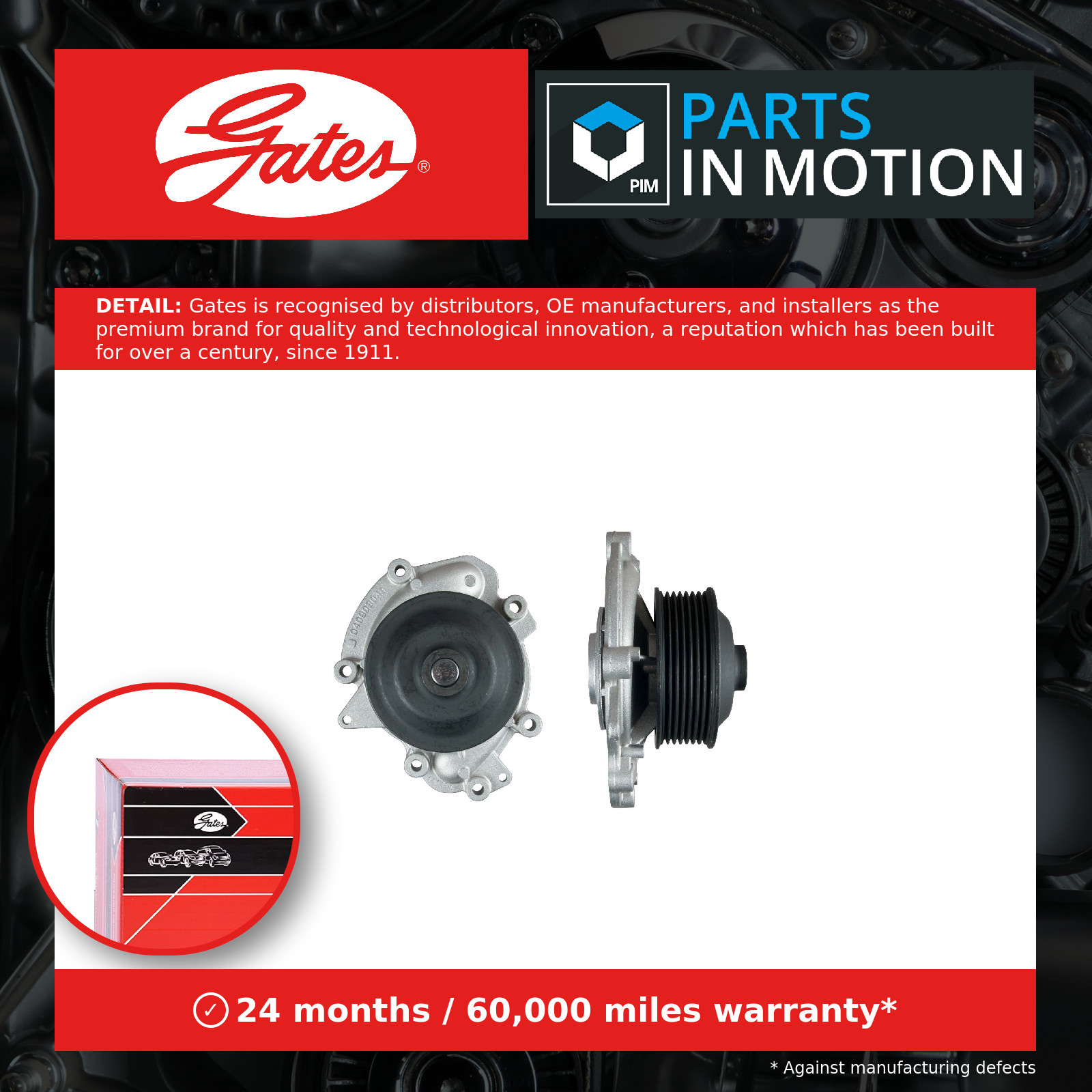 Water Pump fits MERCEDES CLS350 C219 3.0D 09 to 10 OM642.920 Coolant Gates New - Image 28