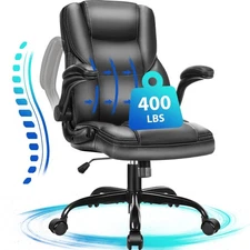 Big & Tall Office Chair 400LBS Wide Seat Ergonomic Computer Desk Chair,black