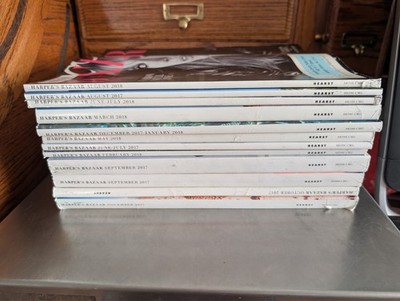 Lot of 12 Harper's Bazaar Magazines 2017-2018
