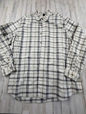 Eddie Bauer Men's Long Sleeve Button Down shirt, Size XXL 2XL Tan/brown plaid,