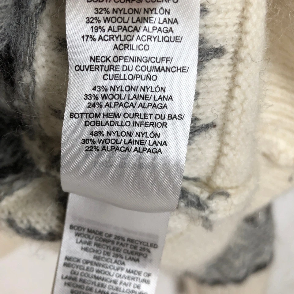 Suéter Tejido LUCKY BRAND Fair Isle XL Crema Lana Mezcla Alpaca Gran Tamaño Boho Foto 4 de 4