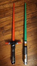 2015 Hasbro Star Wars Kylo Ren Red + Luke Skywalker Green Light Sabers - Read