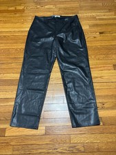Old Navy OG Loose Faux Leather High Rise Pants Black Womens Size 18 TALL 39x33