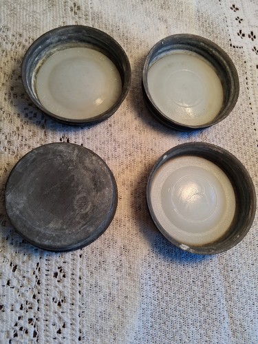 Zink Kugel Einmachglas Deckel mit Milchglaseinsätzen 4 Stück - Bild 2 von 6