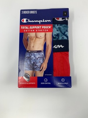 Champion Boxers Briefs Mens Small Total Support Pouch Cotton Stretch 3 Pair