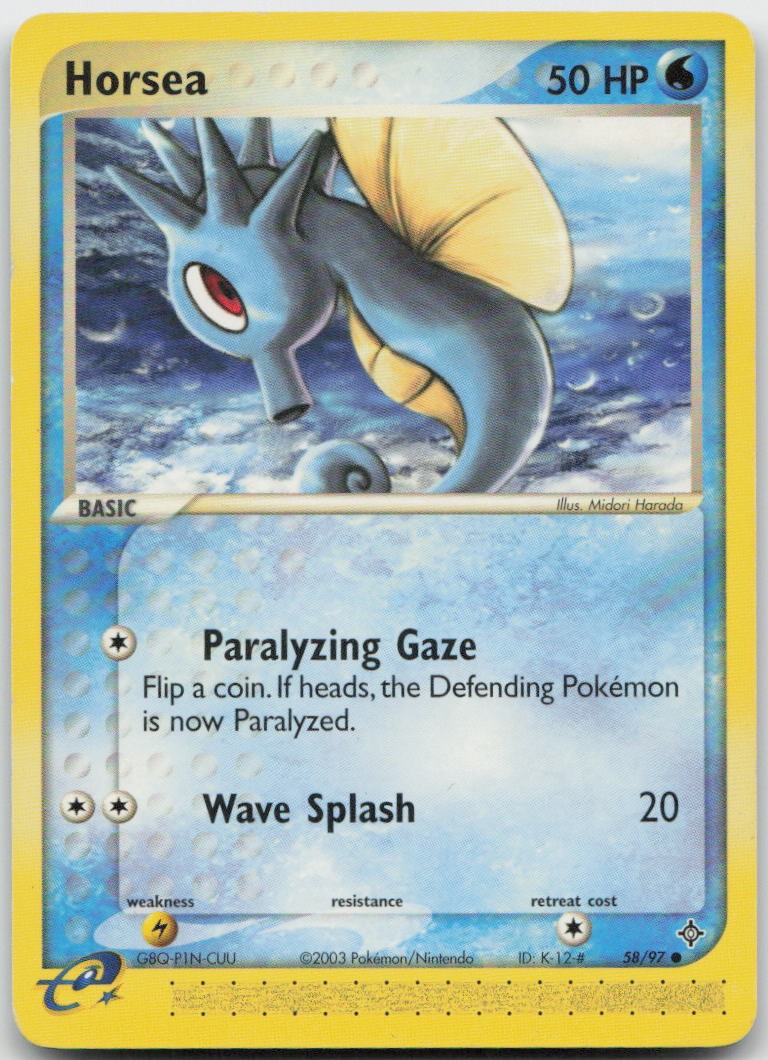 Horsea 58/97 Common Dragon Pokemon LP