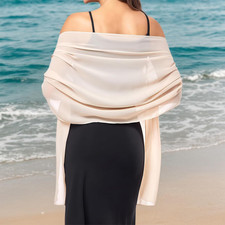 Scialle In Pizzo Donna Con Nappe - Stola Elegante Per Matrimoni E Occasioni Speciali, 180x70 Cm - Foto 9