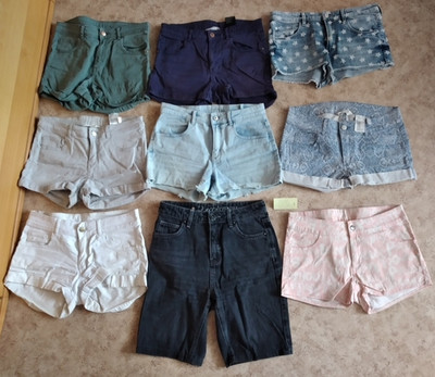 Bekleidungspaket Sommer Gr. 170 Set 9 Jeans Shorts H&M kurze Hosen für Mädchen