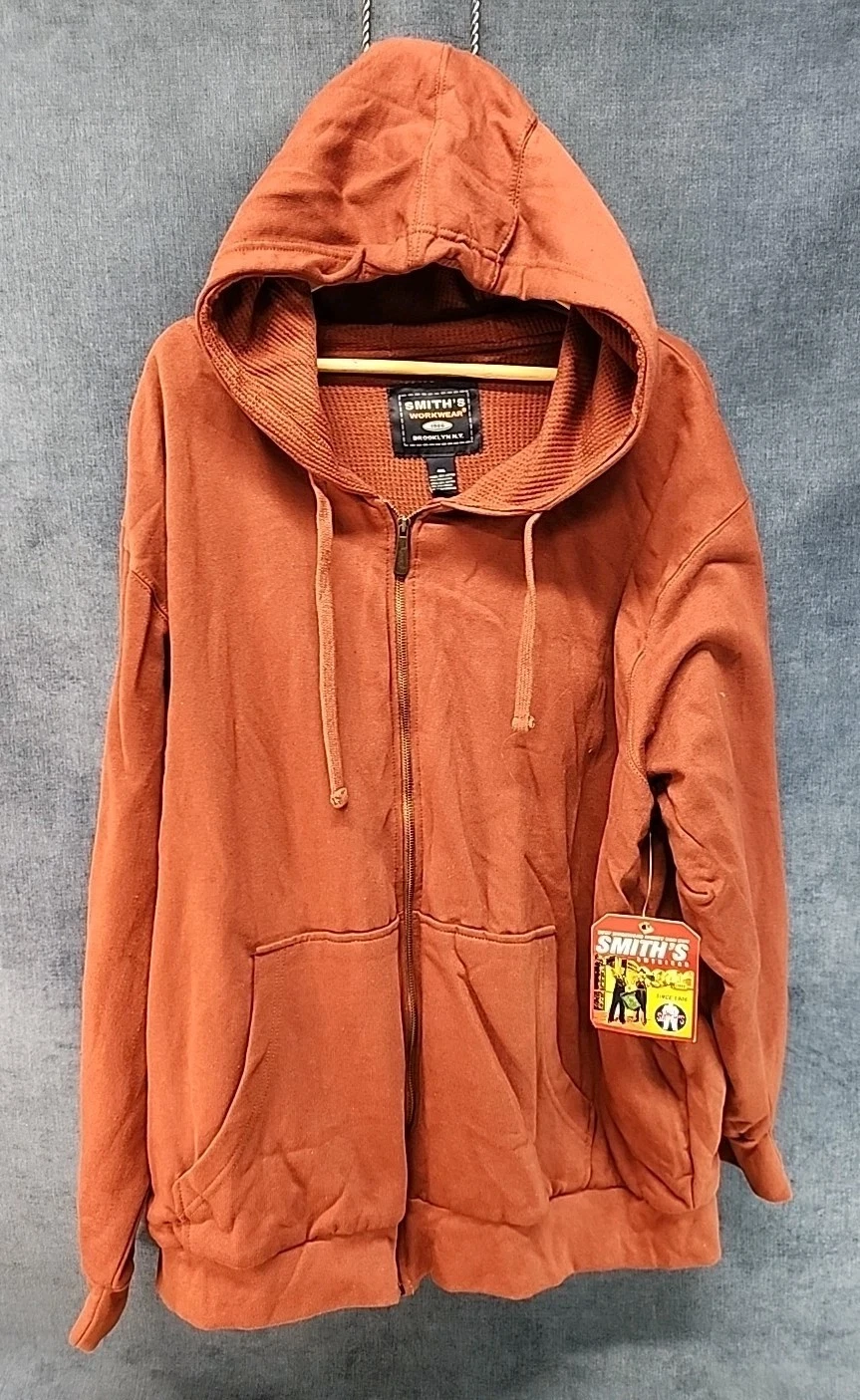 Smith's American Workwear Burnt Henna Thermal Lined Full Zip Hoodie NEW 4XL CL07