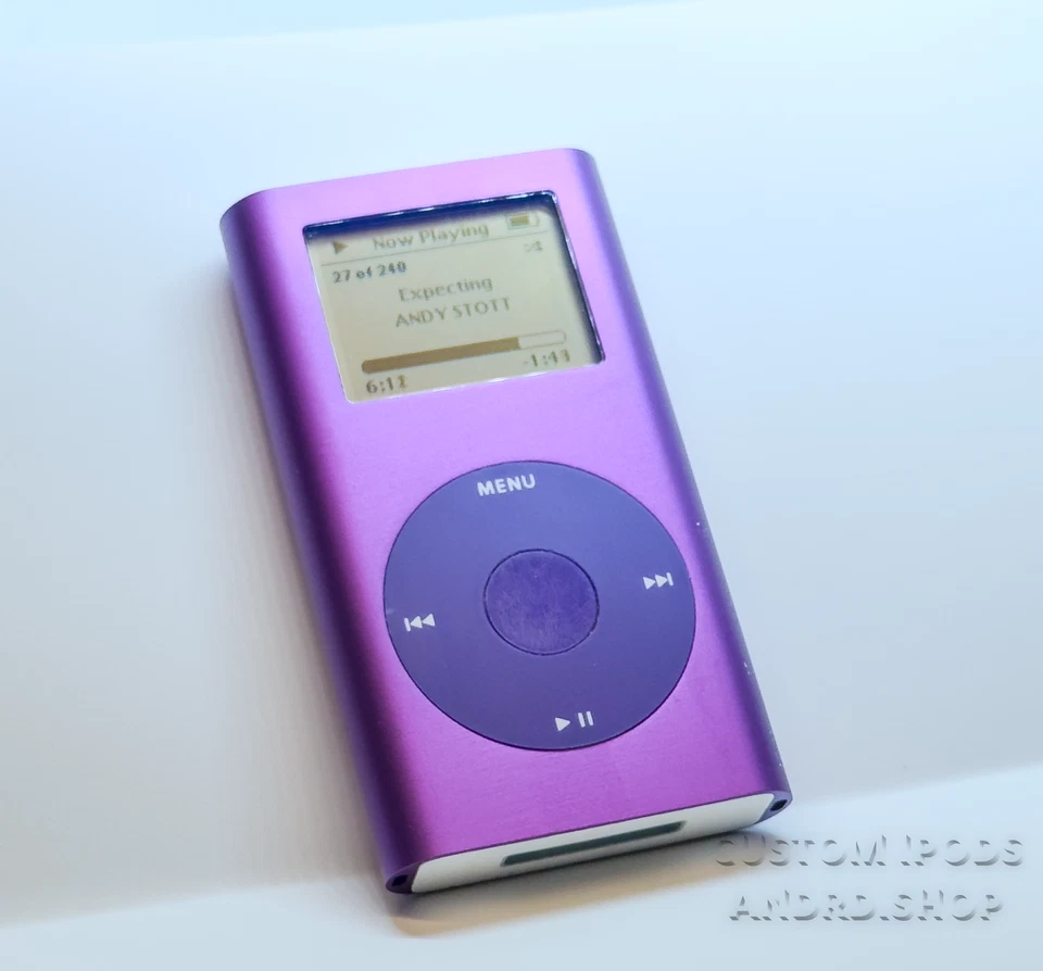 Custom Mod  Purple iPod Mini 2nd Gen - 128-512GB Clickwheel Backlight Taptic iFl - Image 2 of 4