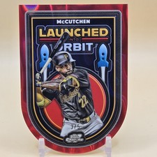 2025 Topps Chrome Cosmic Andrew Mccutchen 3/5  Red Launched Into Orbit Die-Cut