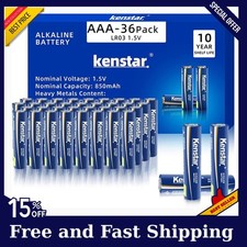 AAA Alkaline Batteries 36 Pack Powermax Battery 10 Year Shelf Life Long Lasting