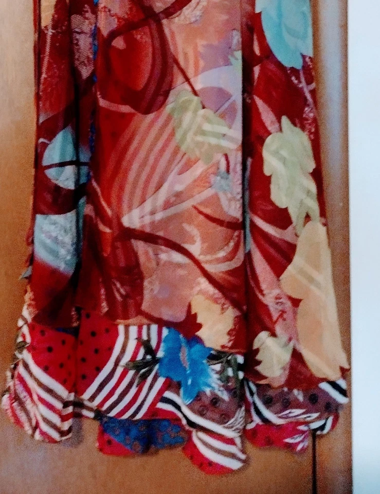 印度双面裹身裙花卉波西米亚遮盖十字休闲派对 MAXI 调节 — 第 4/4 张图片