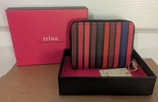 Trina Turk Zip Around Striped Wallet Small Multi Color 