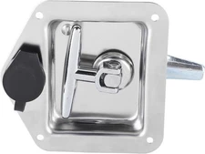Trailer Door Latch T Handle Lock, Truck Folding T Latch Handle Lock Stain (3B)
