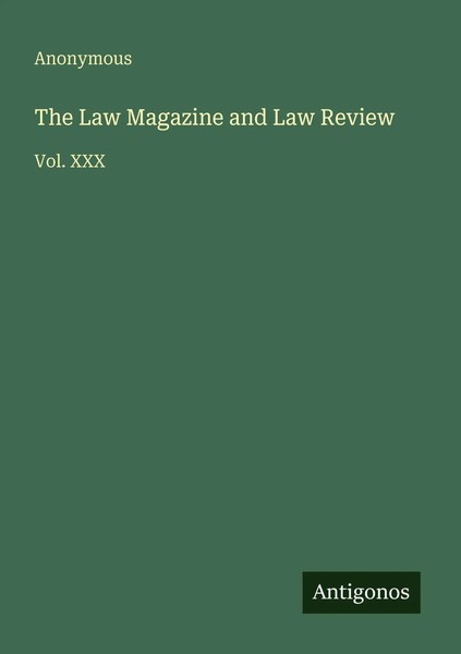 Anonymous | The Law Magazine And Law Review | Taschenbuch | Englisch (2025)-image