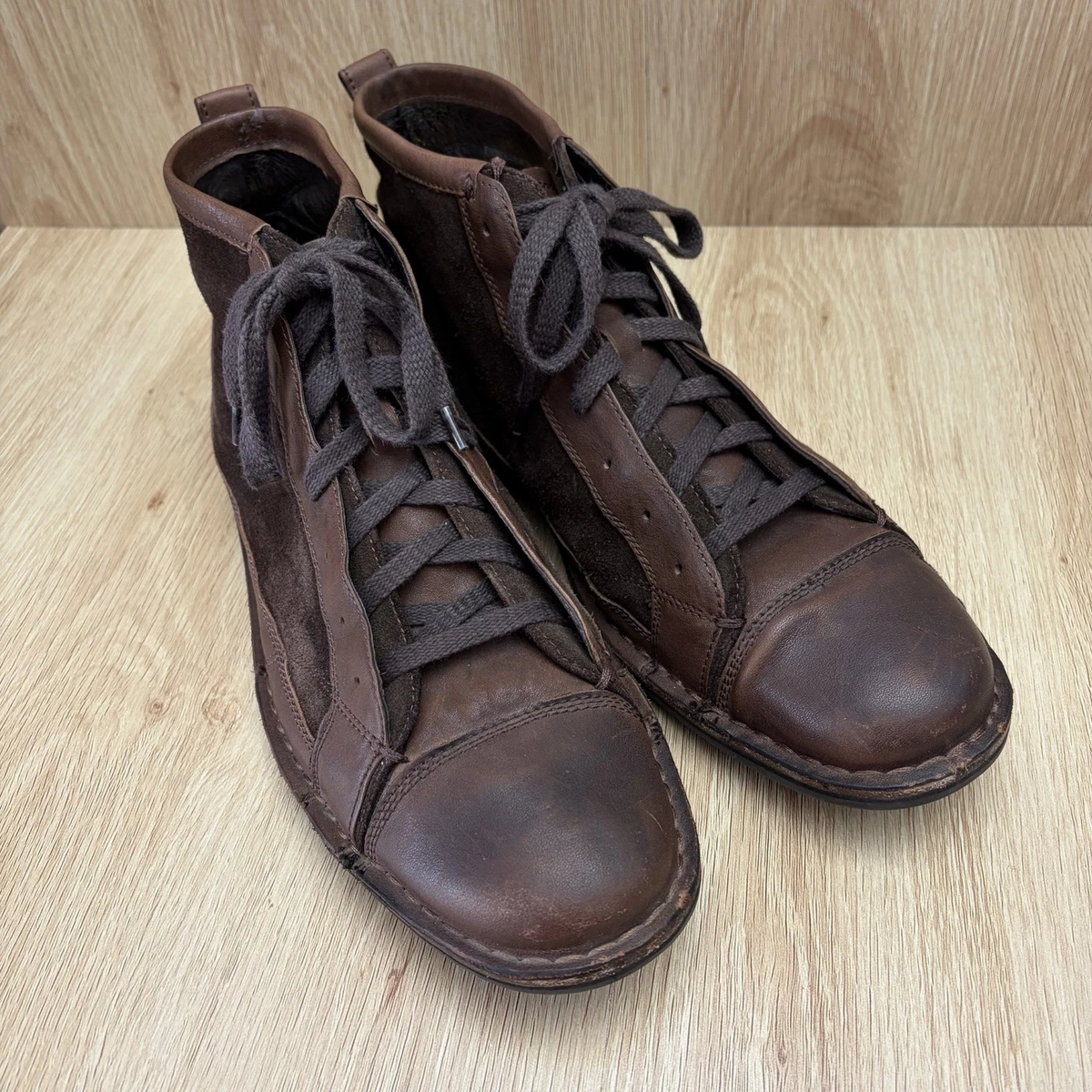 John Varvatos Men\'s Brown Lace-Up Leather Boots with Side Zip Size 11 John Varvatos Moto Lace-up Boot In Licorice | ModeSens main image 2