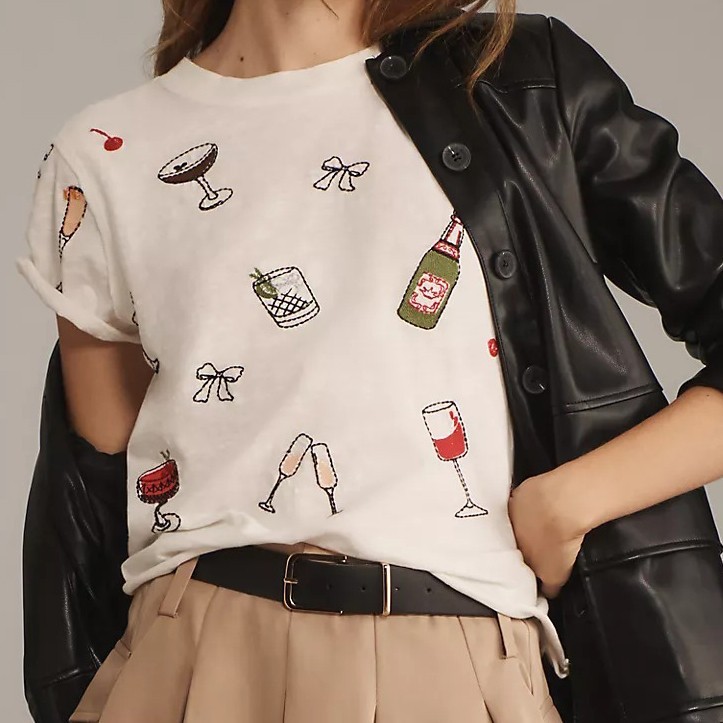 By Anthropologie Maeve The Caitlin Boxy T-Shirt Women's Top White XXS 286878