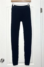 Feathers Black Rushed Fabric Stretch Leggings...