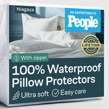 Niagara 8 Pack Waterproof Pillow Protectors King 20x36 Inches Smooth Zipper Prem