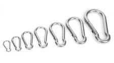 4pcs Φ4mm Carabiner 304 Stainless Steel Clip Snap Spring Fast Link Hook Buckle