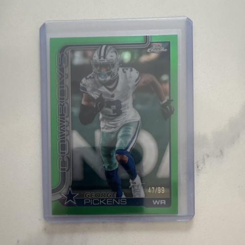 Topps 2023 Chrome George Pickens Green Refractor #80 Dallas Cowboys 47/99