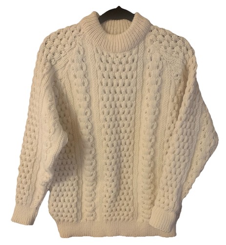 Vtg L. L. Bean Irish Fisherman Honeycomb Sweater Made In Ireland Ladies L, $70 - Photo 8