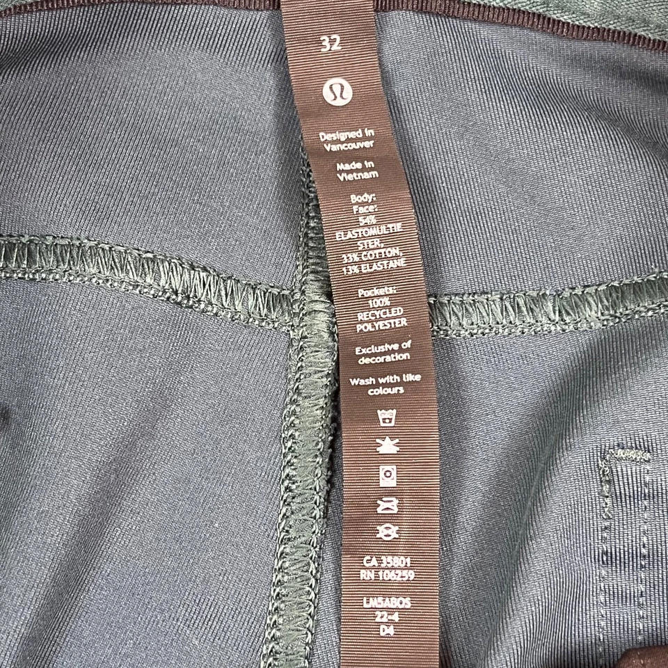 Pantalones de rendimiento informales Lululemon para hombre verdes ABC talla 32x33" entrepierna Foto 2 de 4