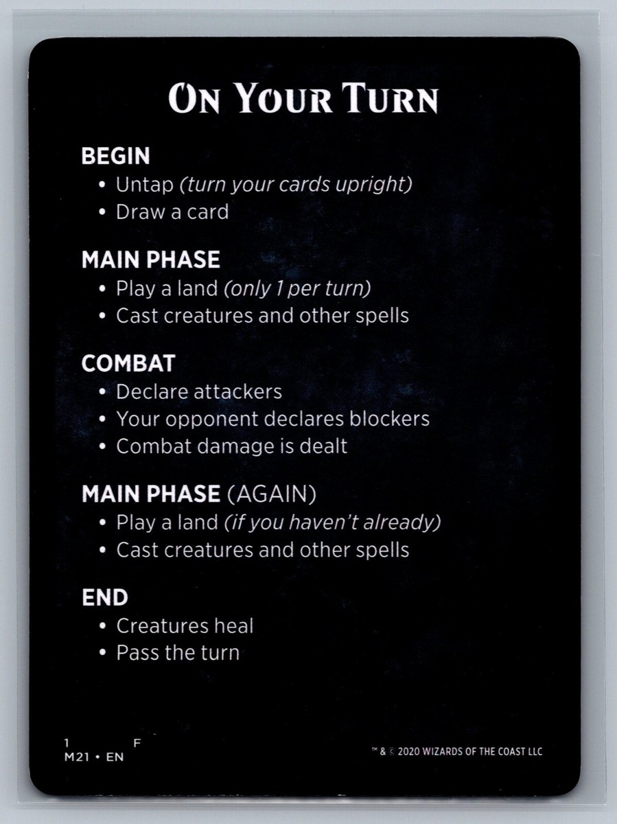 mtg turn card Magic The Gathering 2022 Arena Kit On Your Turn Card #M21 MTG TCG CCG