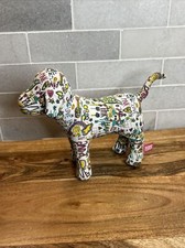 Victorias Secret VS Pink Dog Plush Stuffed White Doodles Graffiti Puppy