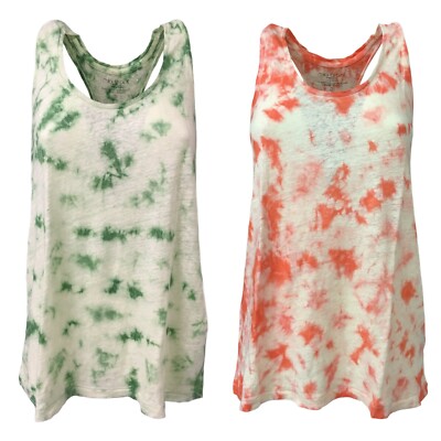 Women's MILA BRANT art 1316 ALPHA 100% linen malted tank top 