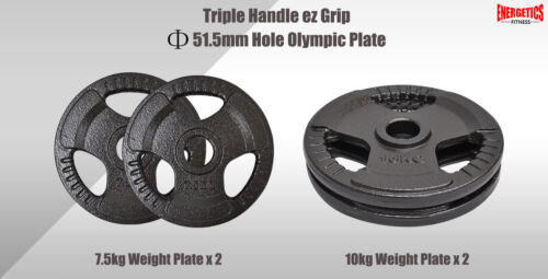 47KG Total - 180CM OLYMPIC BARBELL BAR WEIGHT SET - A PAIR FREE SPRING COLLARS - Picture 7 of 8