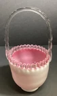 VTG RARE Unique Fenton Peach Crest Handled Basket basket "Special" 203-9
