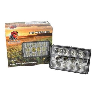Red Rooster  LED Headlight - 60W Rectangular Hi/Lo Beam